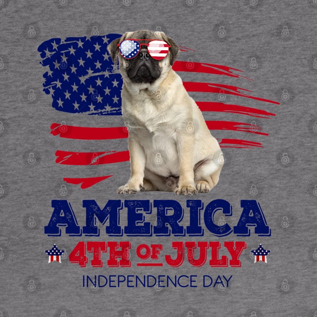 Pug Flag USA - America 4th Of July Independence Day by bunnierosoff21835